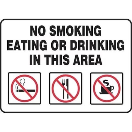 Accuform SAFETY SIGN NO SMOKING EATING OR MSMK408XP MSMK408XP